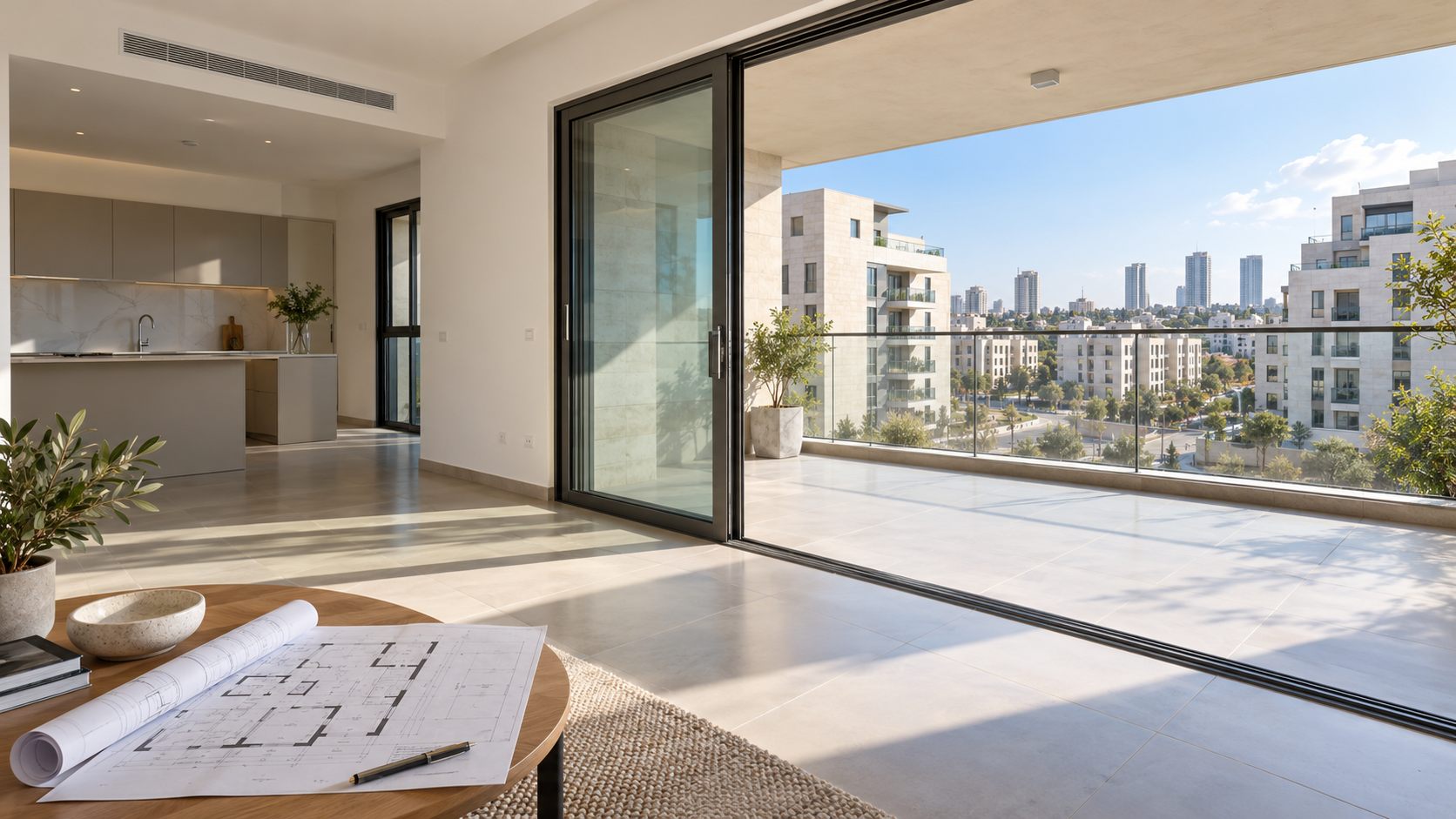 דירה חדשה ומוארת עם מרפסת